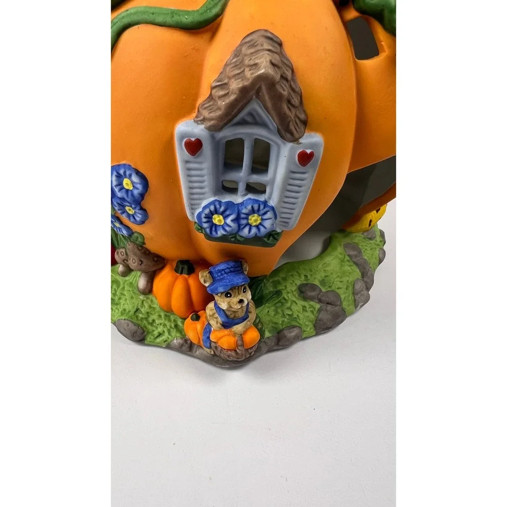 Partylite Pumpkin Tealight House P7316 Halloween Ceramic Candle With Box - Picture 6 of 13
